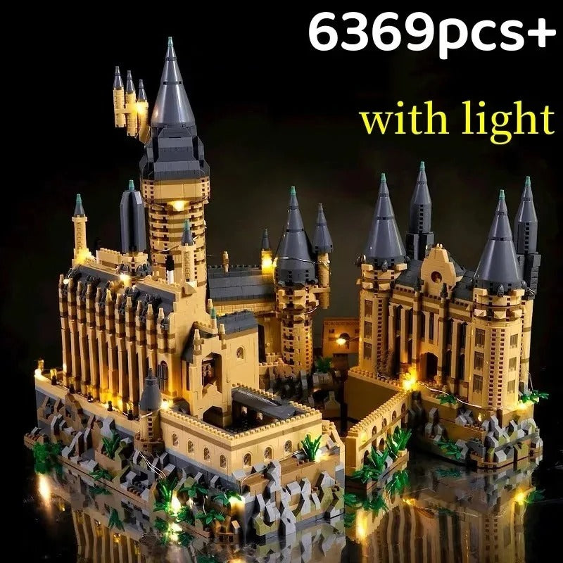 Castillo de Harry Potter con iluminación