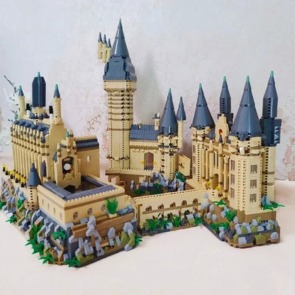 Castillo de Harry Potter con iluminación