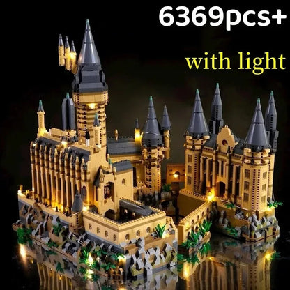 Castillo de Harry Potter con iluminación